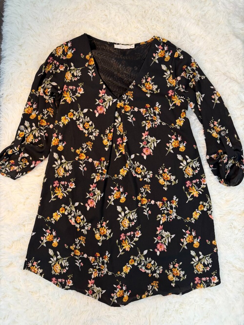 Lush Floral Quarter Sleeve Dress